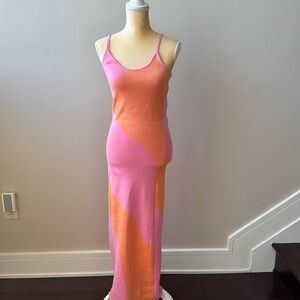 Peppermayo Pink and Orange Maxi Slip Dress